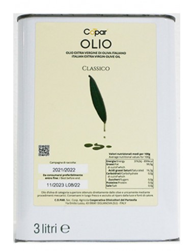 Olio Extra Vergine Classico Latta 3l Copar