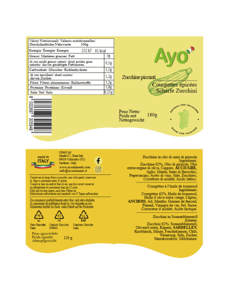 Zucchine Piccanti 180g Ayo