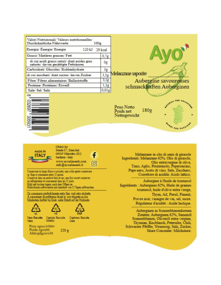 Melanzane Saporite 180g Ayo