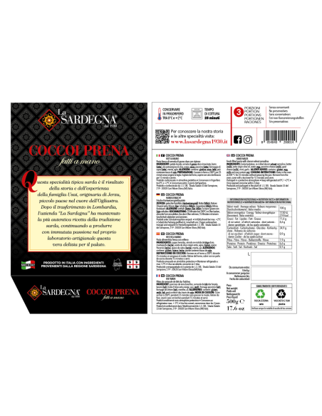 Coccoi Prena Fatti a Mano 500g La SARDEGNA