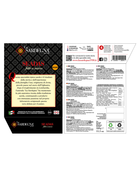 Seadas Fatte a Mano Conf. 4 pezzi 320g La Sardegna