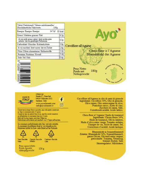 Cavolfiore all'Agnese 180g Ayo
