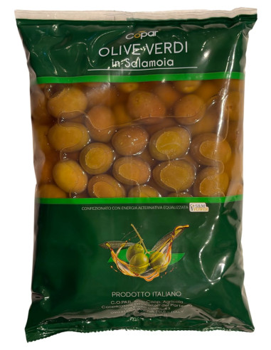 Olive Verdi in Salamoia Busta 500g Copar